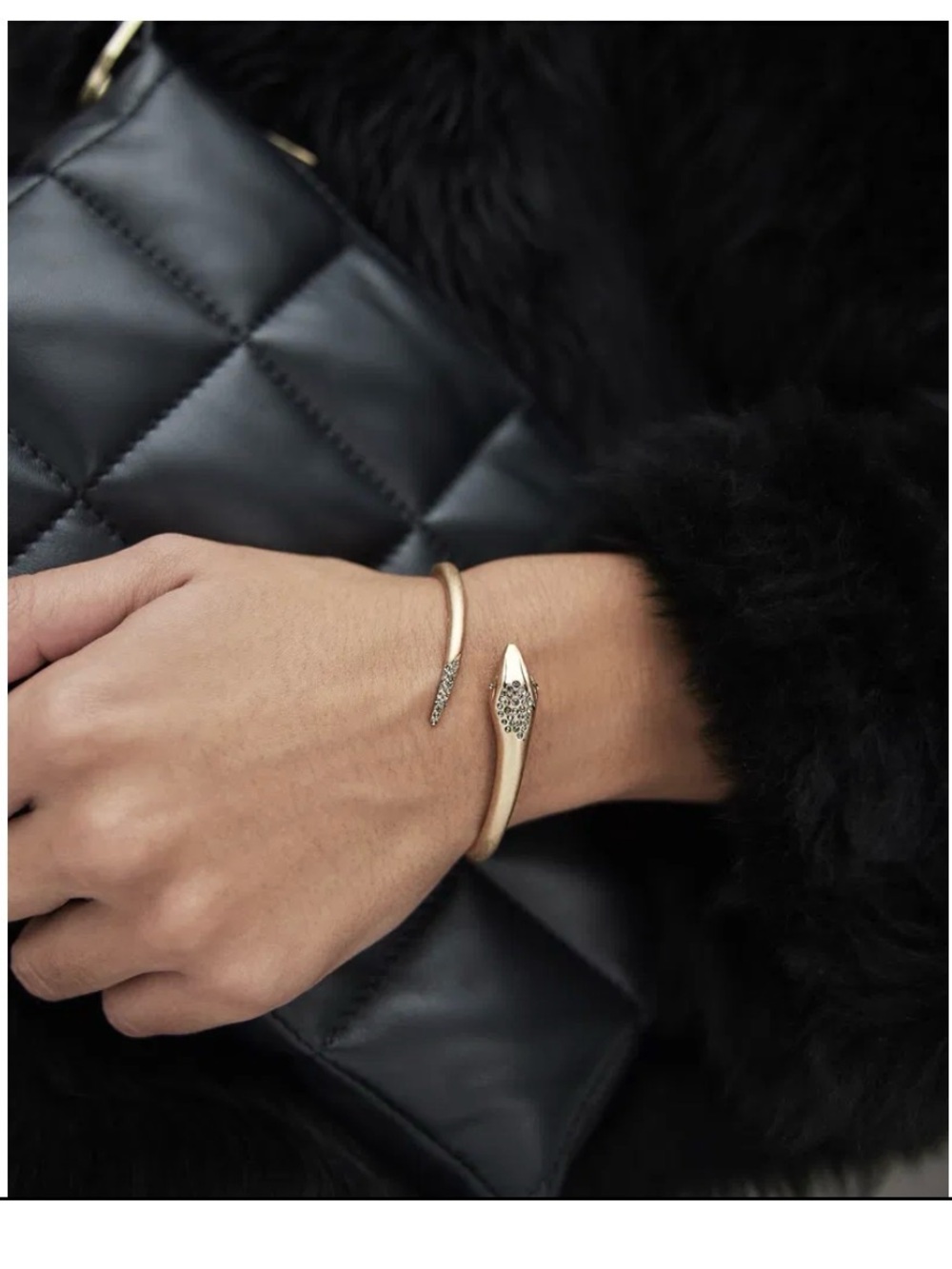 ALLSAINTS Sofia Gold-tone Snake Cuff Bracelet NWT